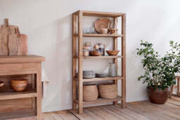 nkuku Ibo Reclaimed Wood Shelf - Storage Furniture - Wide - Natural