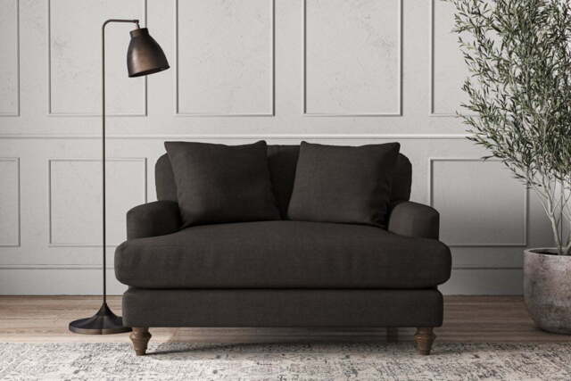 nkuku Deni Love Seat - Make To Order - One Size - Brera Linen Espresso