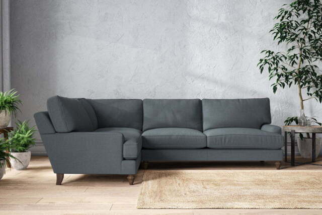 nkuku Marri Left Hand Corner Sofa - Make To Order - Grand - Recycled Cotton Stone
