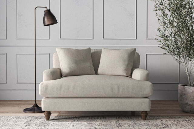 nkuku Deni Love Seat - Make To Order - Brera Linen Natural - No Colour