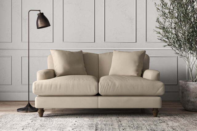 nkuku Deni Small Sofa - Make To Order - Recycled Cotton Stone