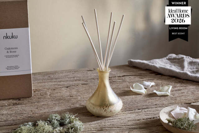 nkuku Oakmoss & Rose Scented Reed Diffuser - Candles & Home Fragrance - Yellow - 200Ml