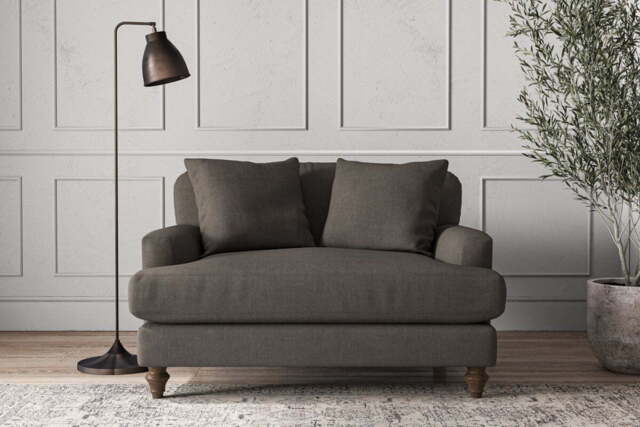 nkuku Deni Love Seat - Make To Order - One Size - Brera Linen Granite