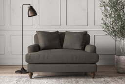 nkuku Deni Love Seat - Make To Order - Brera Linen Granite - No Colour