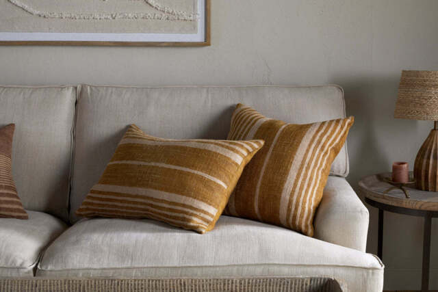nkuku Eesha Jute Cushion Cover - Textiles - Ochre - 60 x 40 cm