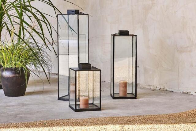 nkuku Sia Lantern - Candles Holders & Lanterns - Medium - Antique Black
