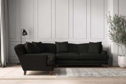 nkuku Deni Left Hand Corner Sofa - Make To Order - Super Grand - Brera Linen Charcoal