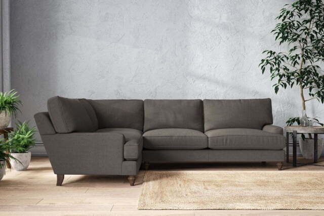 nkuku Marri Left Hand Corner Sofa - Make To Order - Grand - Brera Linen Granite