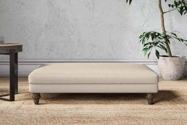 nkuku Marri Dining Footstool - Make To Order - Large - Recycled Cotton Natural