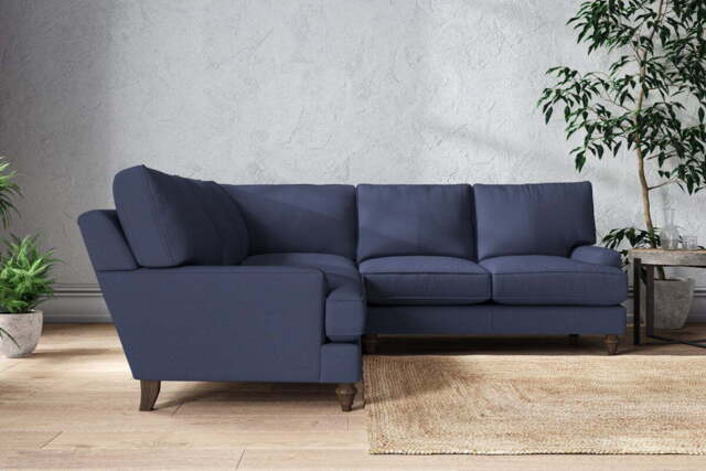 nkuku Marri Large Corner Sofa - Make To Order - Recycled Cotton Navy - No Colour