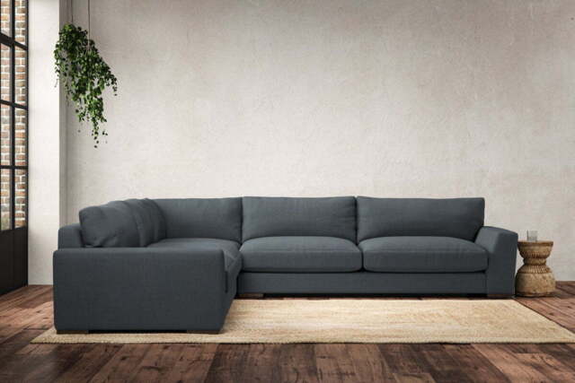 nkuku Guddu Left Hand Corner Sofa - Make To Order - Grand - Brera Linen Dusk