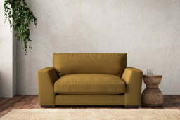 nkuku Guddu Love Seat - Make To Order - Recycled Cotton Ochre - No Colour