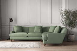 nkuku Deni Right Hand Corner Sofa - Make To Order - Super Grand - Brera Linen Jade
