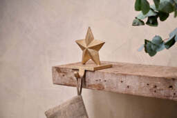 nkuku Kotta Stocking Star Holder - Christmas Decorations - One Size - Antique Brass