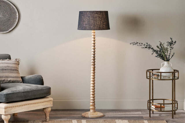 nkuku Avisa Mango Wood Floor Lamp - Lamps - One Size - Natural
