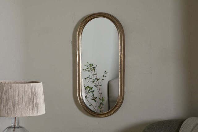 nkuku Mbwa Oval Mirror - Mirrors - One Size - Antique Brass
