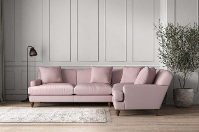 nkuku Deni Right Hand Corner Sofa - Make To Order - Large - Recycled Cotton Lavender