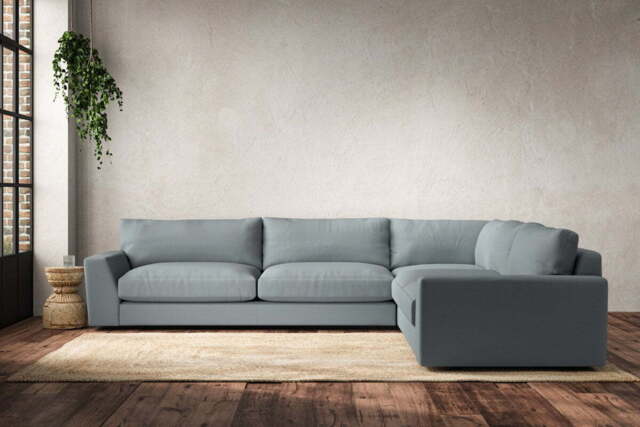 nkuku Guddu Right Hand Corner Sofa - Make To Order - Grand - Recycled Cotton Horizon
