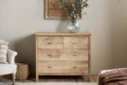 nkuku Vivan Grooved Chest Of Drawers - Bedroom Furniture - Natural - 220 x 240 cm