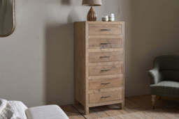 nkuku Iya Reclaimed Wood Tall Boy Chest Of Drawers - Bedroom Furniture - One Size - Natural