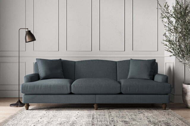 nkuku Deni Sofa - Make To Order - Super Grand - Brera Linen Dusk