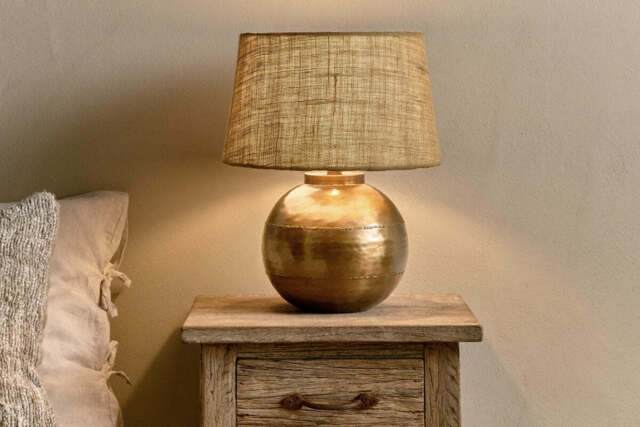 nkuku Rasan Table Lamp - Lamps - One Size - Antique Brass