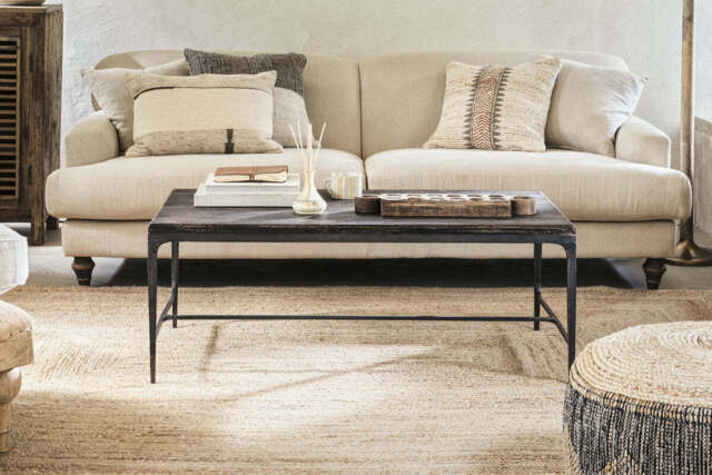 nkuku Sita Reclaimed Wood & Iron Coffee Table - Tables - One Size - Chocolate Brown