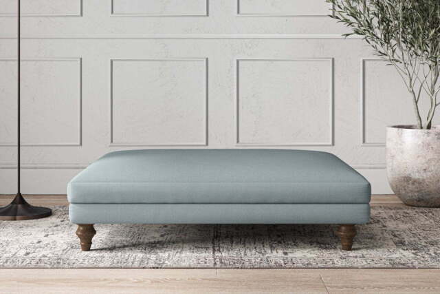 nkuku Deni Dining Footstool - Make To Order - Grand - Recycled Cotton Horizon