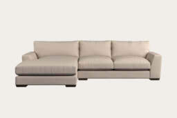 nkuku Guddu Left Hand Chaise Sofa - Make To Order - Medium - Recycled Cotton Natural