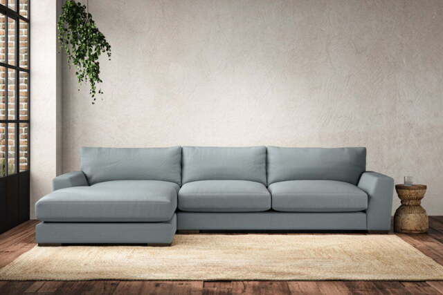 nkuku Guddu Left Hand Chaise Sofa - Make To Order - Large - Recycled Cotton Horizon