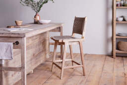 nkuku Vinay Woven Counter Dining Chair - Seating - One Size - Natural