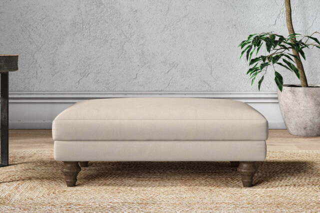 nkuku Marri Dining Footstool - Make To Order - Medium - Recycled Cotton Natural