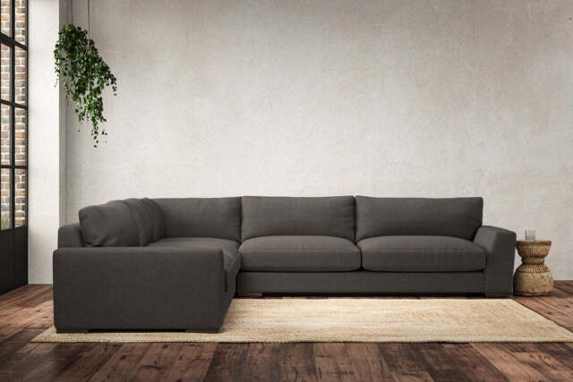 nkuku Guddu Left Hand Corner Sofa - Make To Order - Grand - Brera Linen Granite