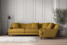 nkuku Deni Right Hand Corner Sofa - Make To Order - Grand - Recycled Cotton Ochre