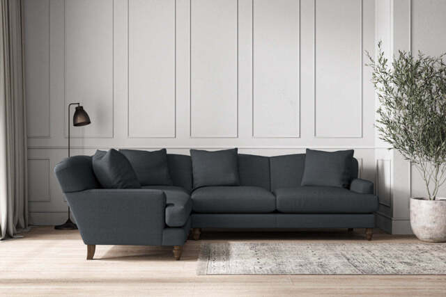 nkuku Deni Right Hand Corner Sofa - Make To Order - Large - Recycled Cotton Thunder