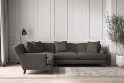 nkuku Deni Left Hand Corner Sofa - Make To Order - Super Grand - Brera Linen Granite
