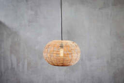 nkuku Noko Wicker Round Pendant - Lights - Large - Natural