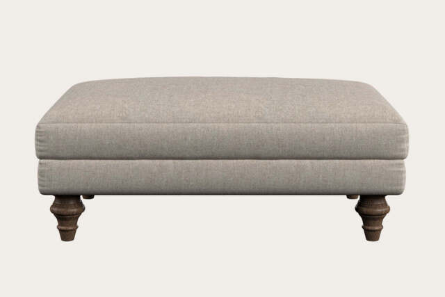 nkuku Deni Dining Footstool - Make To Order - Medium - Brera Linen Charcoal
