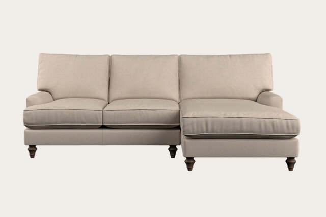 nkuku Marri Large Right Hand Chaise Sofa - Make To Order - Recycled Cotton Natural - No Colour