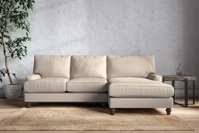nkuku Marri Right Hand Chaise Sofa - Make To Order - Large - Recycled Cotton Natural