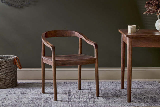 nkuku Anbu Acacia Dining Chair - Seating - One Size - Washed Walnut