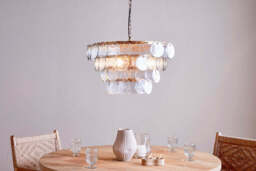 nkuku Kagitha Recycled Glass Statement Chandelier - Lights - One Size - Antique Brass