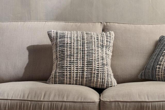 nkuku Mika Recycled Cushion Cover - Textiles - Black/Natural - 50 x 50 cm