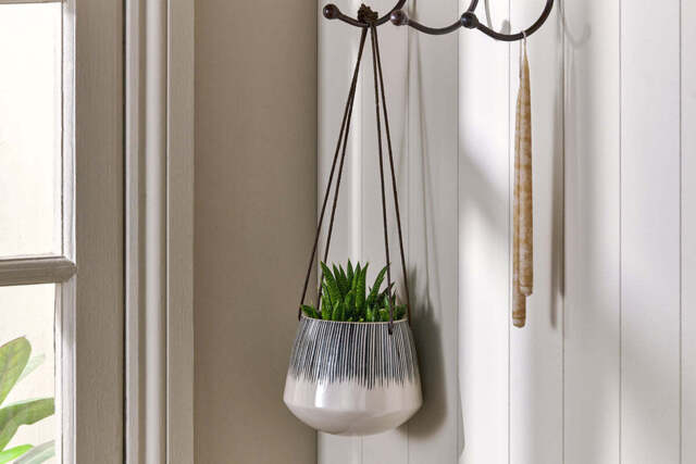 nkuku Matamba Ceramic Hanging Planter - Vases & Planters - Black Lines