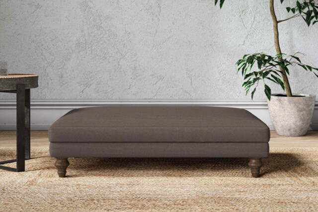 nkuku Marri Dining Footstool - Make To Order - Large - Recycled Cotton Mocha
