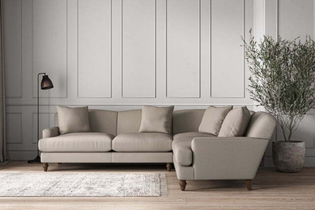 nkuku Deni Right Hand Corner Sofa - Make To Order - Super Grand - Recycled Cotton Flax