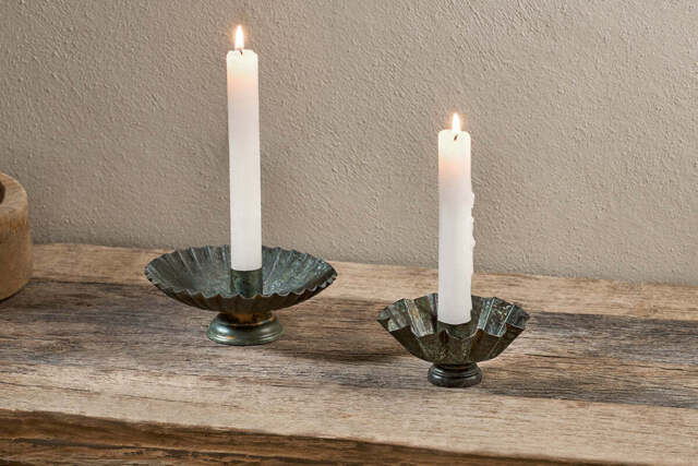 nkuku Matu Candle Holder - Candles Holders & Lanterns - Large - Antique Patina