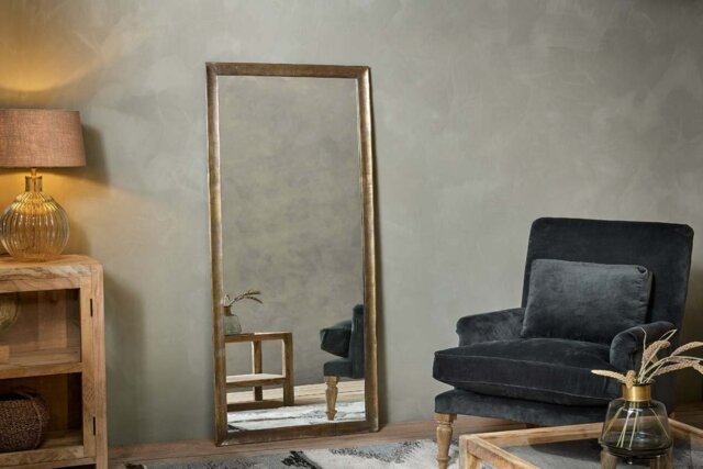 nkuku Yadur Full Length Mirror - Mirrors - One Size - Antique Brass