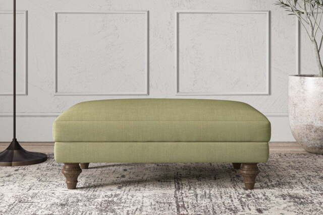 nkuku Deni Dining Footstool - Make To Order - Medium - Brera Linen Dusk