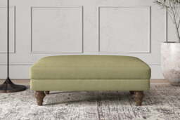 nkuku Deni Dining Footstool - Make To Order - Medium - Brera Linen Dusk